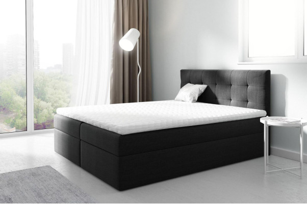 Cama matrimonial, camas para camas tapizadas, somier, cama de matrimonio con almacenamiento, cama doble, cama con cajón negro.