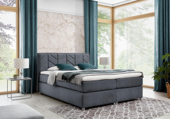 Cama caja de almacenamiento cama con somier dormitorio tapizado diseño doble hotel moderno.