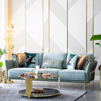Sofá tres plazas XXL tapizado muebles tela gran sofá textiles 240 cm