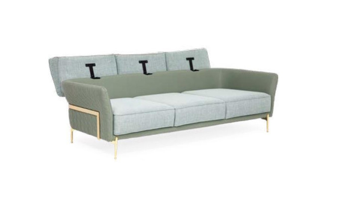 Sofá tres plazas XXL tapizado muebles tela gran sofá textiles 240 cm
