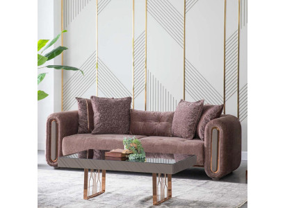 Sofá de tres plazas marrón muebles tapizados decoración sofás sofá nuevo