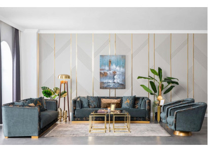 Muebles de salón de lujo, juego de sofá, set de sofá en tela.