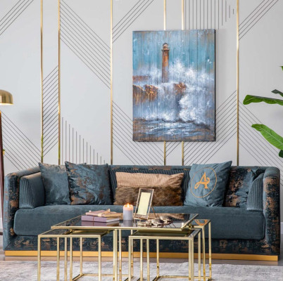 Muebles de salón de lujo, juego de sofá, set de sofá en tela.