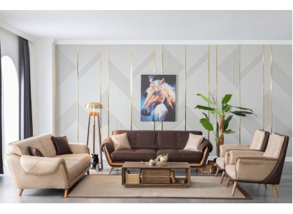 Juego de sofás de lujo de 4 piezas para sala de estar, diseño y mobiliario.