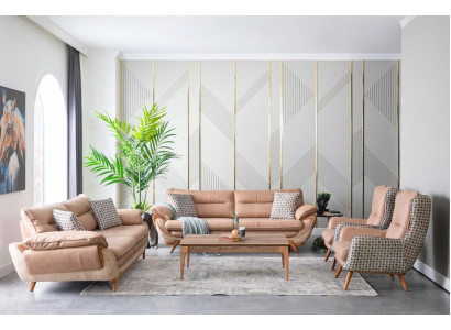 Juego de sofás, muebles tapizados, conjunto de asientos, set de tapicería de 4 piezas.