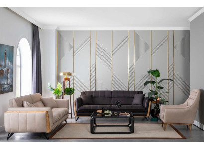 Sofá sofá conjunto de muebles de 3 piezas. Conjunto de sofá sofá sofá configuración.