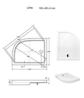 Plato de ducha de acrílico plano con diseño de plato de ducha de acrílico.