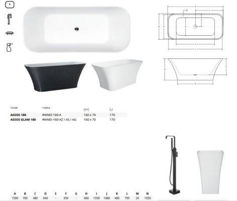 Exclusiva bañera de diseño independiente baño moderno libre.