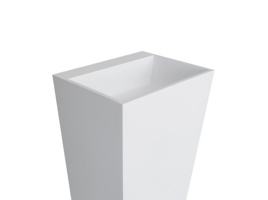 Moderno lavabo de acrílico independiente de pie para baño.