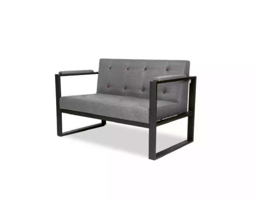 Diseñador Banco de 2 plazas en gris Cubierta de tela Muebles de oficina
