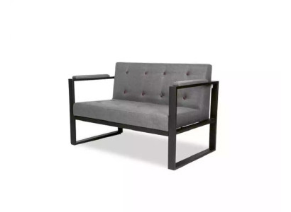 Diseñador Banco de 2 plazas en gris Cubierta de tela Muebles de oficina