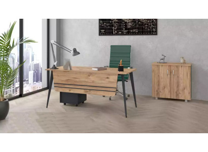 Mesa de oficina y conjunto de escritorio con archivador completo de 2 piezas