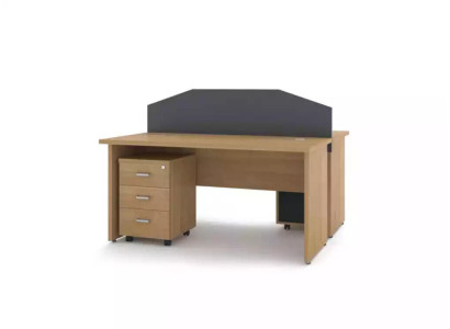 Moderno escritorio de madera para despacho, mesa de ordenador, mobiliario de oficina.