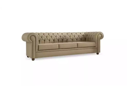 Sofá de tres plazas Chesterfield de color beige para oficina sofás tapizados muebles de lujo.
