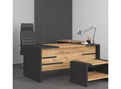 Moderno escritorio de diseño de muebles de oficina en madera. Nuevas mesas de oficina ejecutivas.