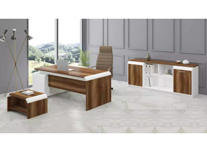 Set de muebles de oficina, equipamiento de oficina, escritorio, archivador, armario, lujo.