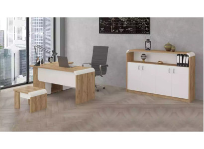 Oficina para la práctica de la oficina de abogados. Mobiliario completo armario mesa 3 piezas.