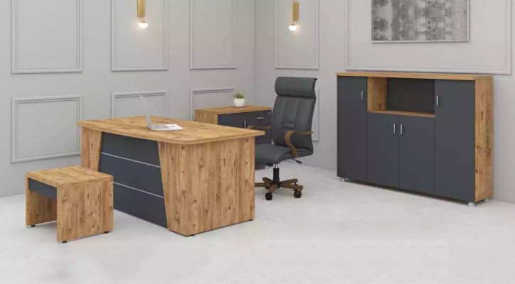 Moderno conjunto completo de muebles de oficina muebles de estudio de lujo juego de 4 piezas