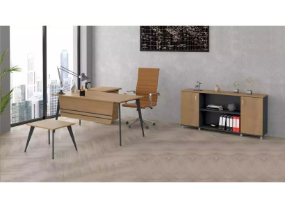 Juego de oficina conjunto de escritorio esquinero armario oficina completo 3 piezas.