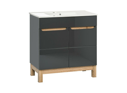 Lavabo gris con armario base Lavabos de alta calidad