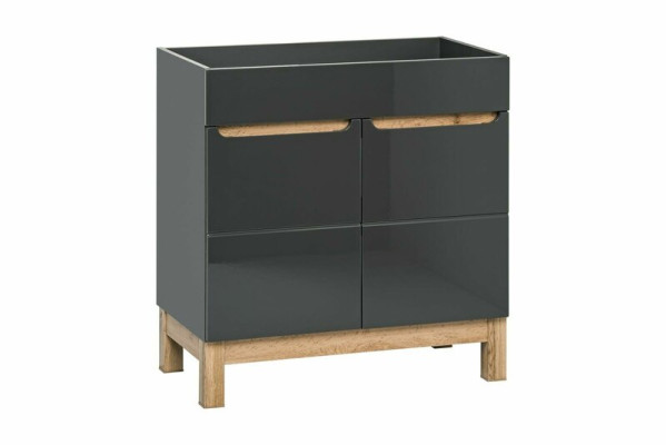 Lavabo gris con armario base Lavabos de alta calidad