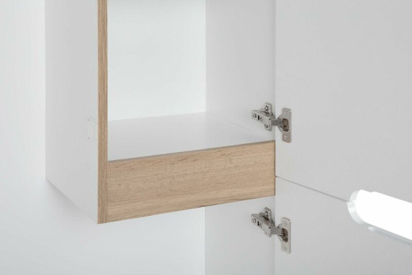 Mueble de baño Armario alto Armario Almacenamiento Decorativo Baño Blanco