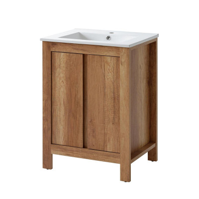 Conjunto de muebles de baño de 60 cm con lavabo y mueble inferior decorativo moderno para lavabo.