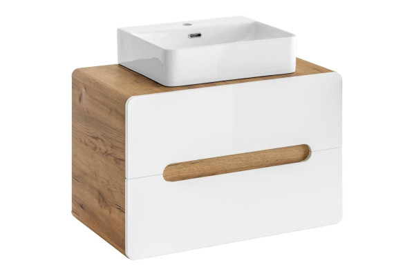 Lavabo de baño con lavabo superior de 80 cm.