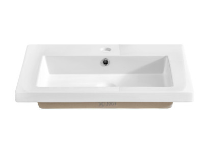 Lavabo de cerámica decorativo, lavabo de sobremesa blanco