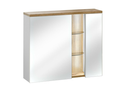 Armario de baño con espejo y LED de 80 cm