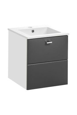Mueble de baño conjunto de 40 cm con lavabo, armario de lavabo, cajón y armario colgante.