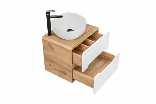 Lavabo del baño lavabo con cuenco de lavabo empotrado 60cm con armario inferior de alto brillo