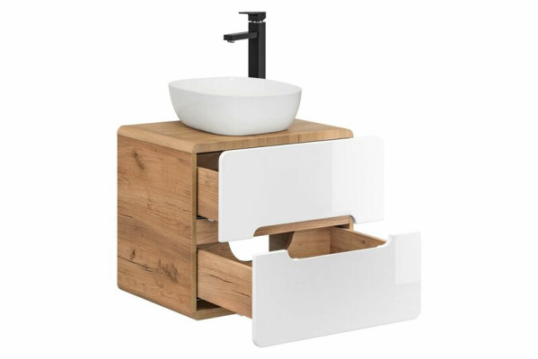 Lavabo del baño lavabo con cuenco de lavabo empotrado 60cm con armario inferior de alto brillo