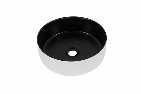 Fregadero de pedestal redondo negro blanco Lavabo Lavabo