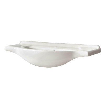 Lavabo de cerámica blanco para lavabo empotrable.
