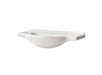 Lavabo de cerámica blanco para lavabo empotrable.