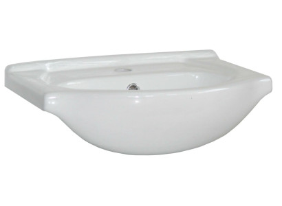 Lavabo de cerámica decorativo moderno de sobremontaje blanco.