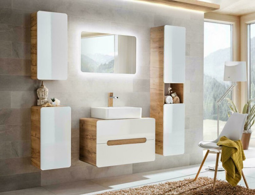 Diseño de muebles de baño de 5 piezas. Conjunto de muebles lavamanos armario.