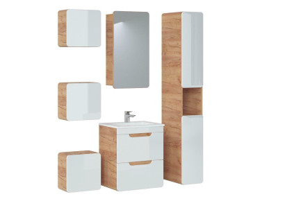 Diseño de muebles de baño Juego de 6 piezas de tocador Set Decoración Armario Lavabo.