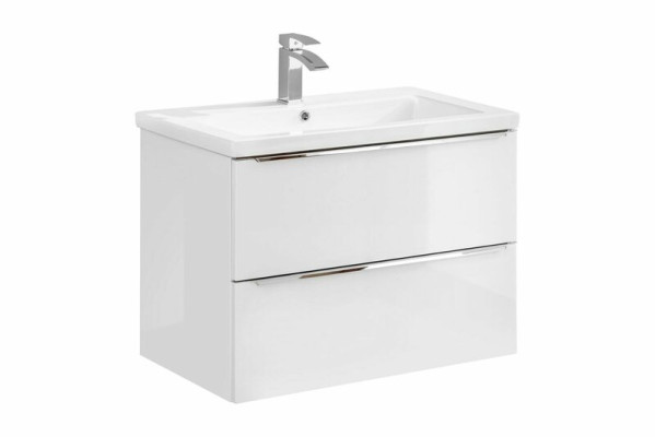 Mueble de baño conjunto de 80 cm Lavabo con armario bajolavabo, lavamanos, cajón y armario suspendido.