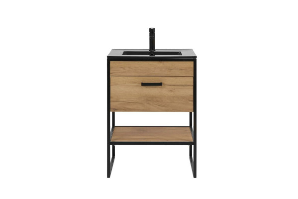 Mueble de baño conjunto 60 cm Lavabo con armario bajo Lavamanos Estilo loft.