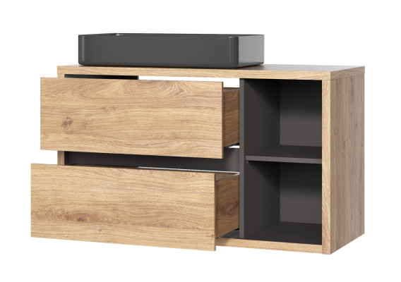 Mueble de lavabo con lavamanos colgante de 100 cm para baño.