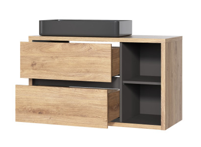 Mueble de lavabo con lavamanos colgante de 100 cm para baño.