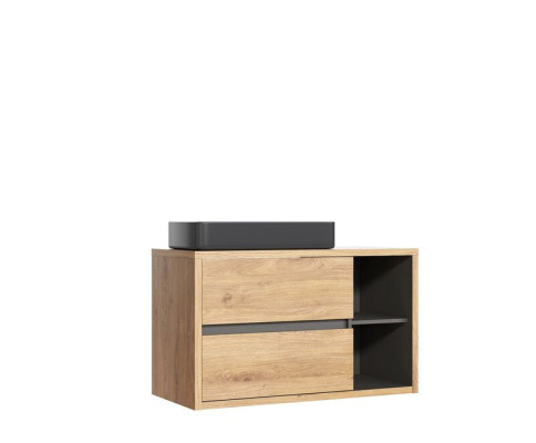 Mueble de lavabo con lavamanos colgante de 100 cm para baño.