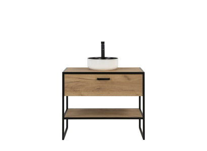 Conjunto de muebles de baño de 90 cm, lavabo Loft, mueble base, lavamanos, cajón.