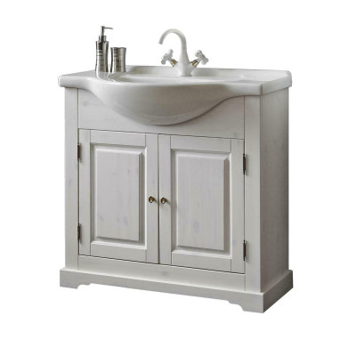 Lavamanos de calidad de lujo con armario, lavabo y lavatorio de casa de campo de 85x35x81.