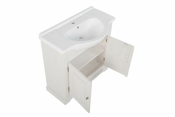 Lavamanos de calidad de lujo con armario, lavabo y lavatorio de casa de campo de 85x35x81.