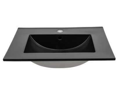 Lavabo de cerámica empotrado negro cuenco lavabo