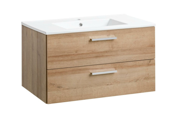 Mueble de baño de 80 cm con lavabo y mueble inferior moderno decorativo para lavamanos.