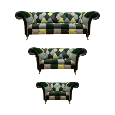 Sala de estar Chesterfield moderna Juego de muebles tapizados Sofá conjunto de 3 piezas 3+2+1